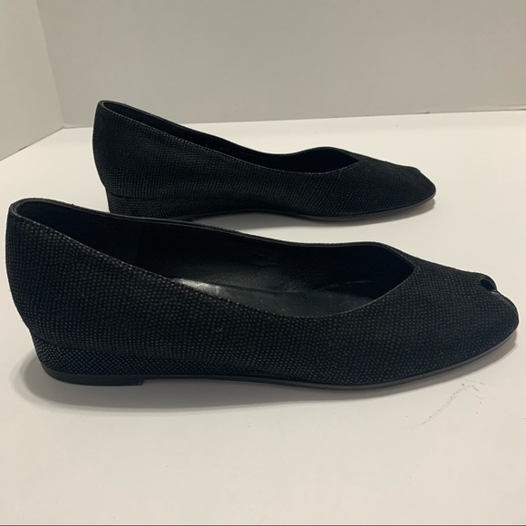 Bruno Magli Parma Black Textured Peep Toe Shoes - Picture 5 of 8